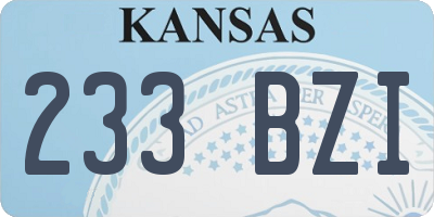 KS license plate 233BZI