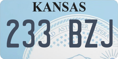 KS license plate 233BZJ