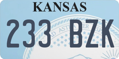 KS license plate 233BZK