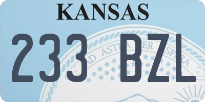 KS license plate 233BZL
