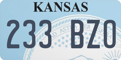 KS license plate 233BZO