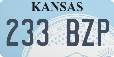 KS license plate 233BZP