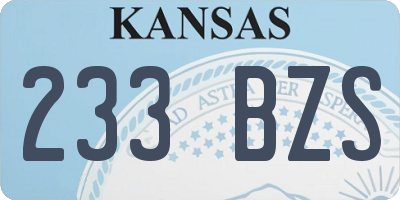KS license plate 233BZS