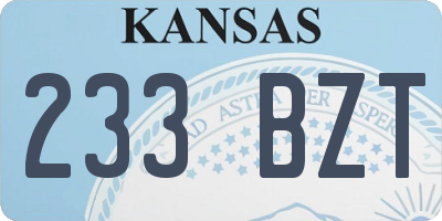 KS license plate 233BZT