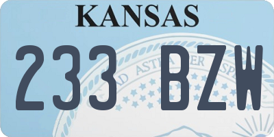 KS license plate 233BZW