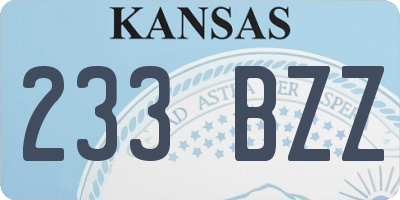 KS license plate 233BZZ