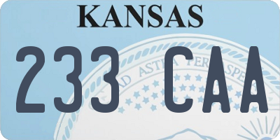 KS license plate 233CAA