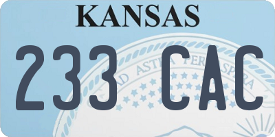 KS license plate 233CAC