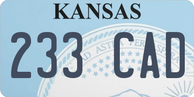 KS license plate 233CAD