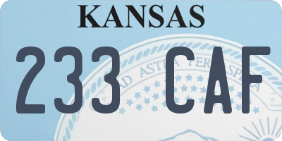 KS license plate 233CAF
