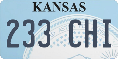 KS license plate 233CHI