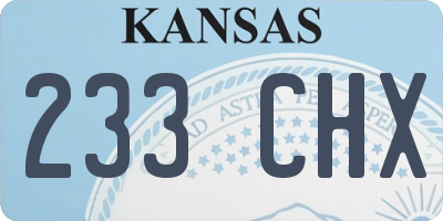 KS license plate 233CHX