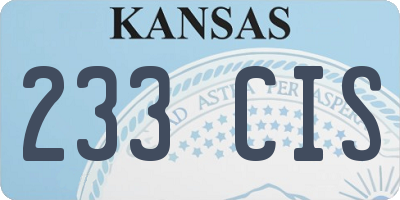 KS license plate 233CIS