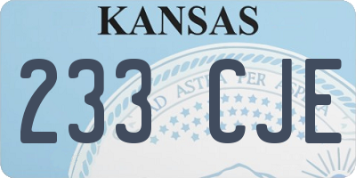 KS license plate 233CJE