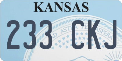 KS license plate 233CKJ