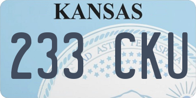 KS license plate 233CKU