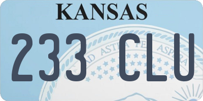 KS license plate 233CLU