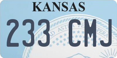 KS license plate 233CMJ