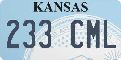 KS license plate 233CML