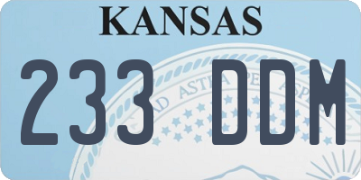 KS license plate 233DDM