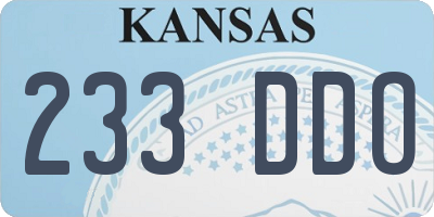 KS license plate 233DDO