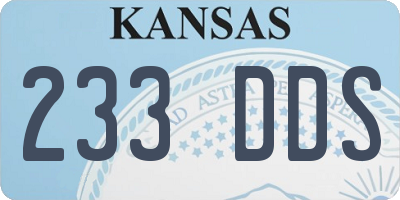 KS license plate 233DDS
