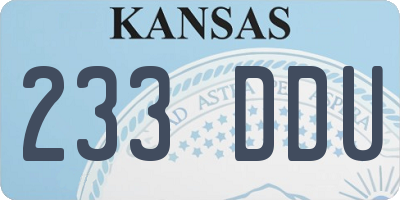 KS license plate 233DDU