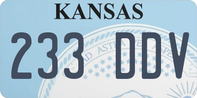 KS license plate 233DDV