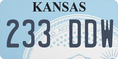 KS license plate 233DDW