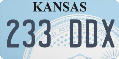 KS license plate 233DDX