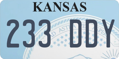 KS license plate 233DDY