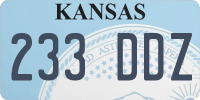 KS license plate 233DDZ