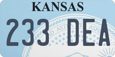 KS license plate 233DEA