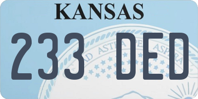 KS license plate 233DED