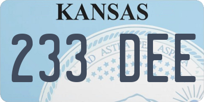 KS license plate 233DEE