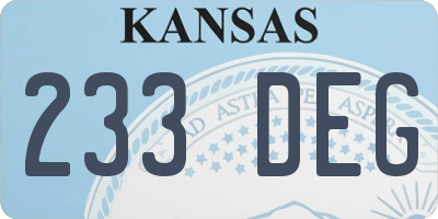 KS license plate 233DEG