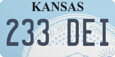 KS license plate 233DEI
