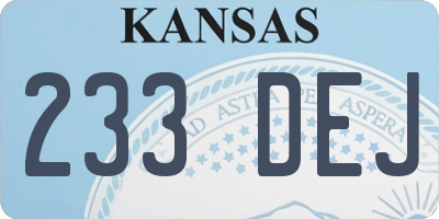 KS license plate 233DEJ