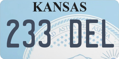 KS license plate 233DEL