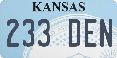 KS license plate 233DEN