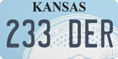 KS license plate 233DER