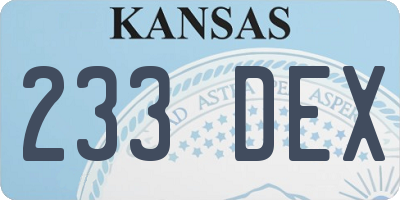 KS license plate 233DEX