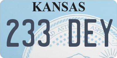 KS license plate 233DEY