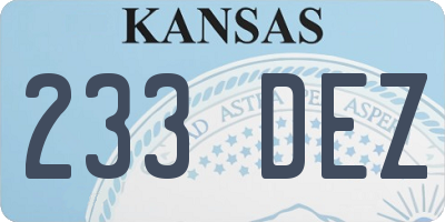 KS license plate 233DEZ