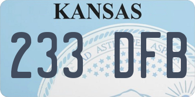 KS license plate 233DFB