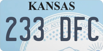 KS license plate 233DFC