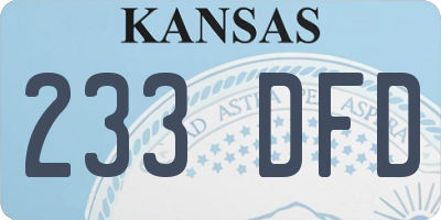 KS license plate 233DFD