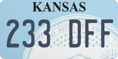 KS license plate 233DFF