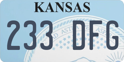 KS license plate 233DFG