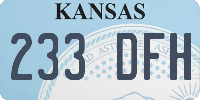 KS license plate 233DFH